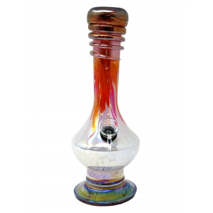 10" Lifted Curve Base Art Fade Soft Glass Water Pipe - Glass On Rubber [E58194-2]